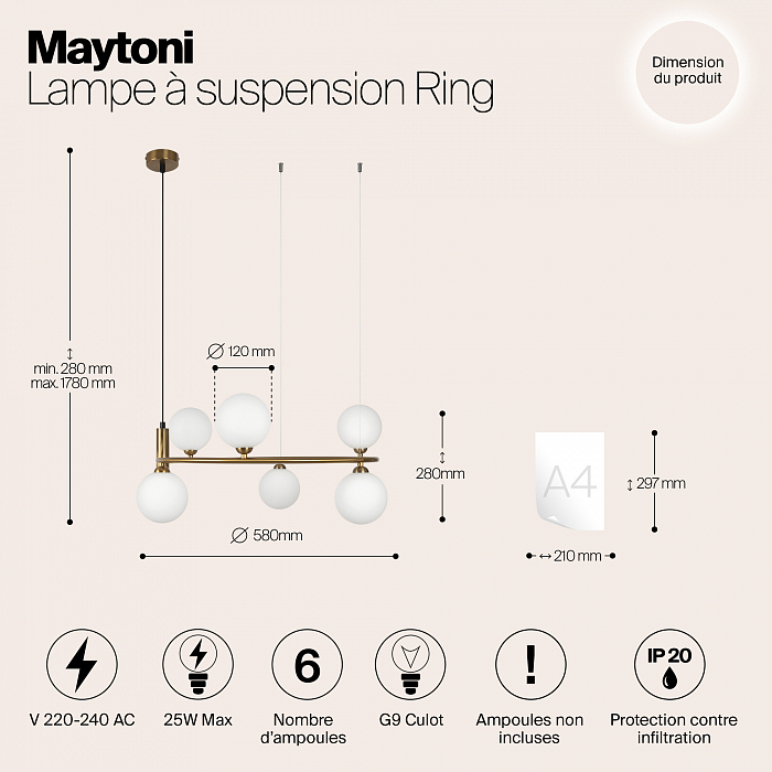 Светильник большой Maytoni MOD013PL-06BS1