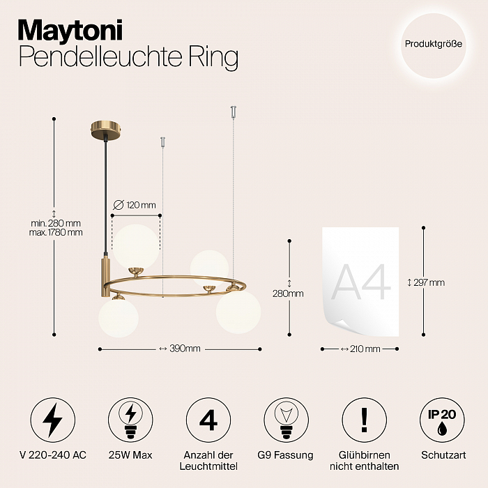 Светильник большой Maytoni MOD013PL-04BS1